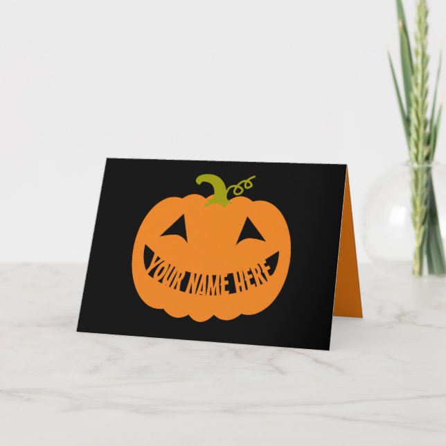 Personalised Halloween Pumpkin Card (Front)