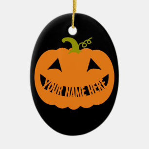 Personalised Halloween Pumpkin Ceramic Tree Decoration
