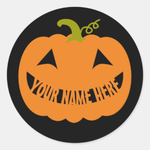 Personalised Halloween Pumpkin Classic Round Sticker