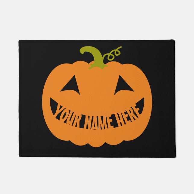 Personalised Halloween Pumpkin Doormat (Front)