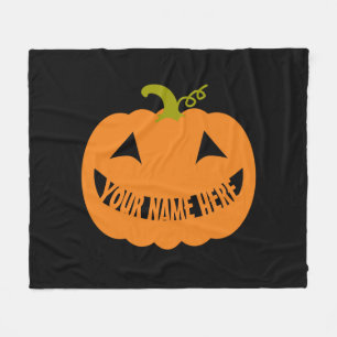 Personalised Halloween Pumpkin Fleece Blanket