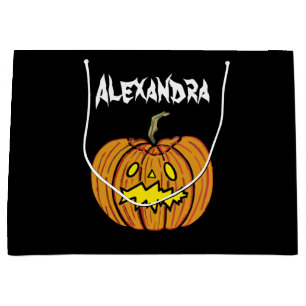 Personalised Halloween Pumpkin Large Gift Bag