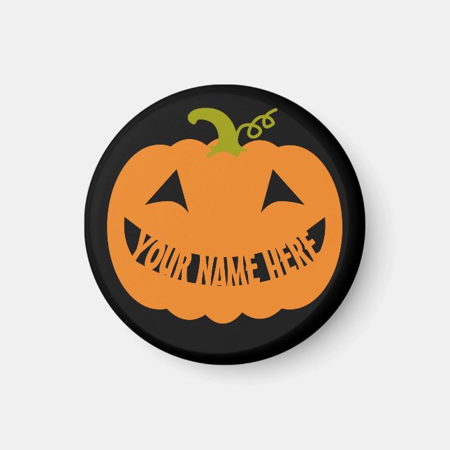 Personalised Halloween Pumpkin Magnet (Front)