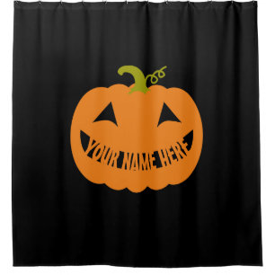 Personalised Halloween Pumpkin Shower Curtain