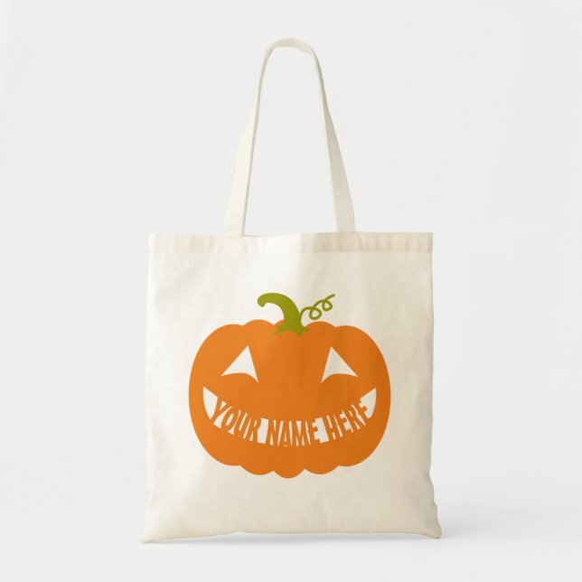 Personalised Halloween Pumpkin Tote Bag (Front)
