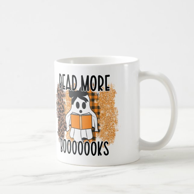 Personalised Halloween "Read More Books" Teacher Coffee Mug (Right)
