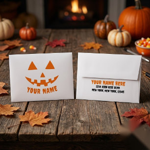 Personalised Halloween Return Address on Back Envelope
