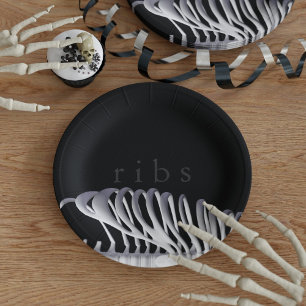 Personalised Halloween Skeleton Paper Place Plate