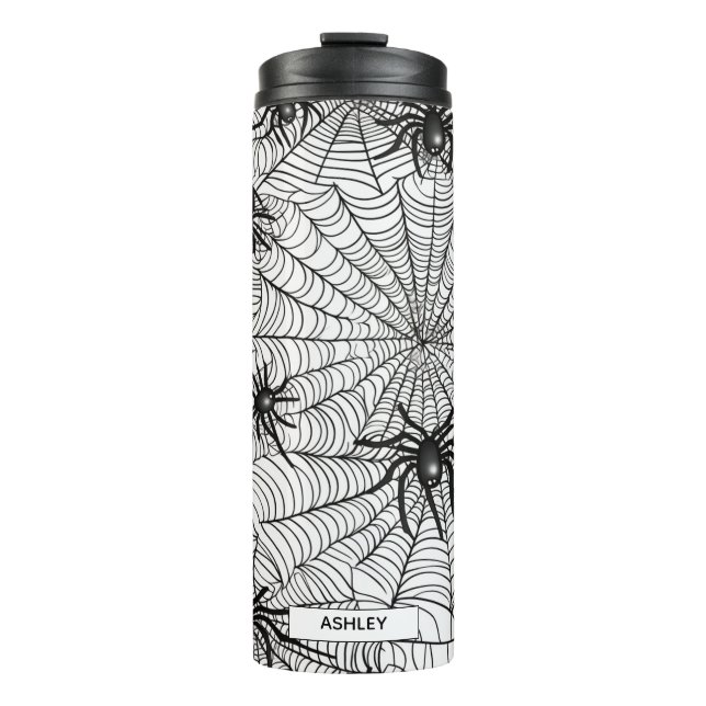 Personalised Halloween Spider Web Thermal Tumbler (Front)