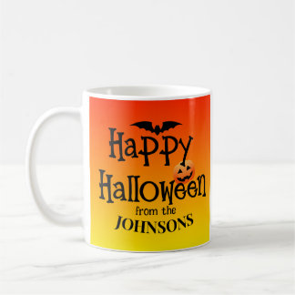 Personalised Halloween Stickers: Add Family Name Coffee Mug