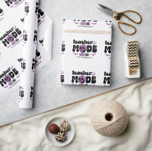 Personalised Halloween Teacher “Mode On” & Apple Wrapping Paper