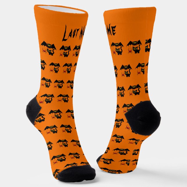 Personalised Halloween Theme Socks (Angled)