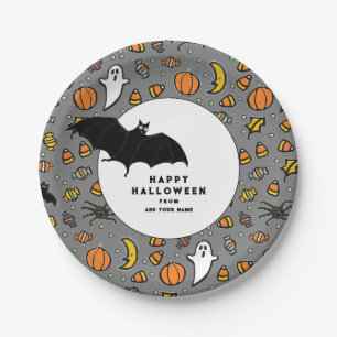 Personalised Halloween Treat Paper Plate