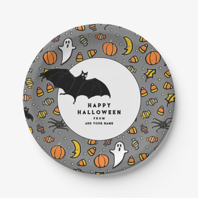Personalised Halloween Treat Paper Plate (Front)