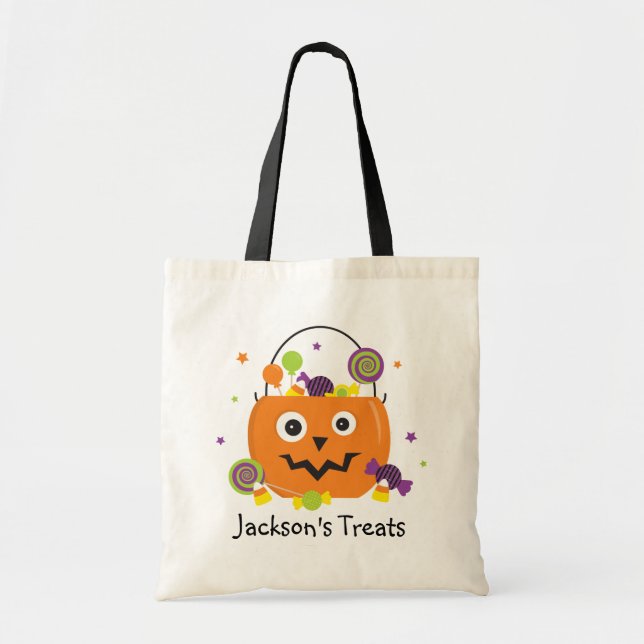 Personalised Halloween Trick or Treat Bag for Kids (Front)