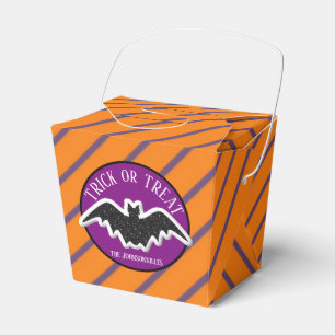 Personalised Halloween /Trick or Treat Black Bat Favour Box