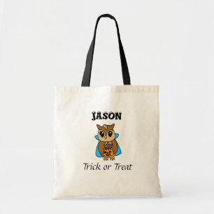 Personalised Halloween Trick or Treating Owl Tote Bag