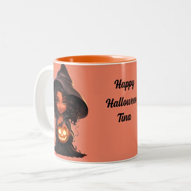 Personalised Halloween Two-Tone Coffee Mug (Front Left)