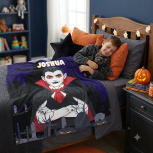 Personalised Halloween Vampire Blanket for Boys,