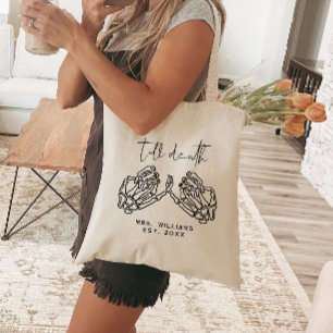 Personalised Halloween Wedding Till Death Tote Bag