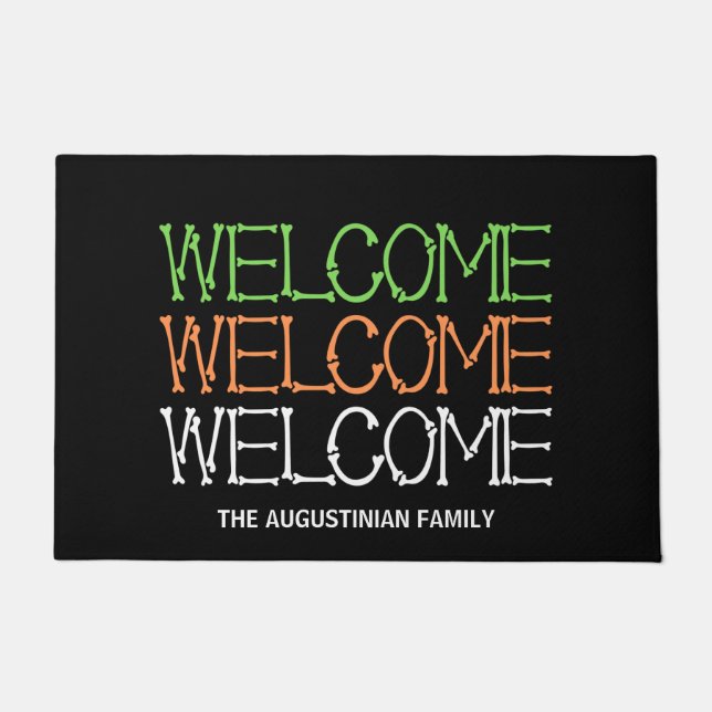 Personalised Halloween WELCOME  Doormat (Front)