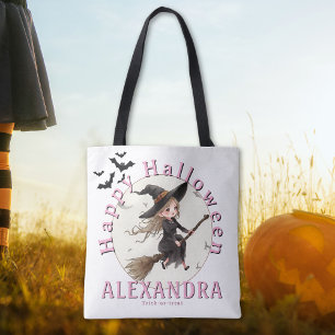 Personalised Halloween Witch Candy Tote Bag