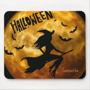 Personalised Halloween Witch Personalised Mouse Pa Mouse Mat