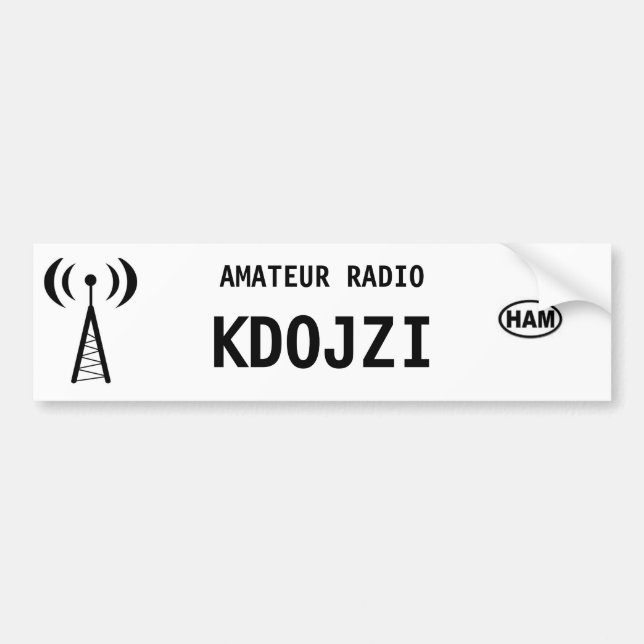 Personalised Ham Radio Bumper Sticker (Front)