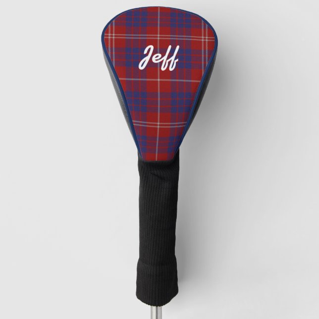 Personalised Hamilton Tartan Plaid Driver Cover (Front)