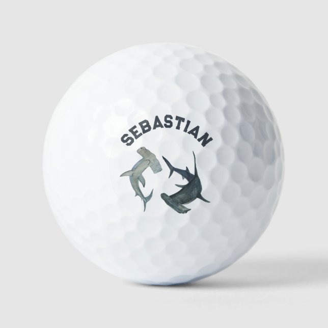Personalised Hammerhead Shark Golf Ball | Custom (Front)