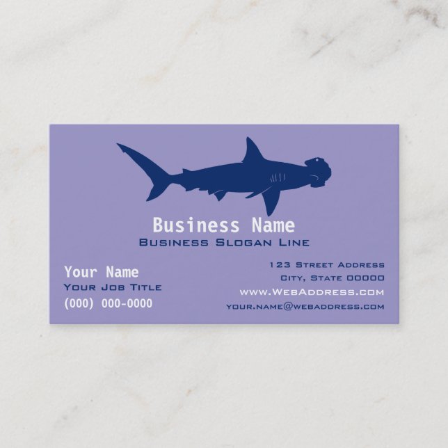 Personalised Hammerhead Shark | Ocean / Marine Business Card (Front)
