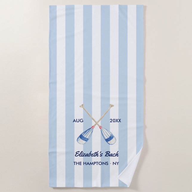 Personalised Hamptons Bachelorette Beach Towel (Front)