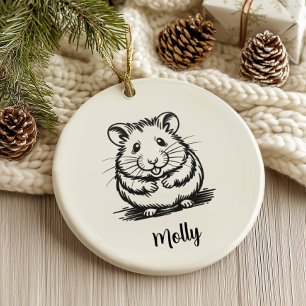 Personalised Hamster Christmas Ceramic Tree Decoration
