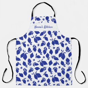 Personalised Hand Drawn Italian Blue Lemons  Apron