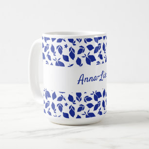 Personalised Hand Drawn Italian Blue Lemons Coffee Mug