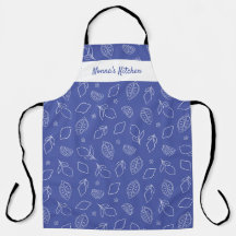 Personalised Hand Drawn Italian Lemons Blue
