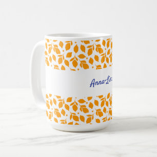 Personalised Hand Drawn Italian Yellow Lemons Coffee Mug