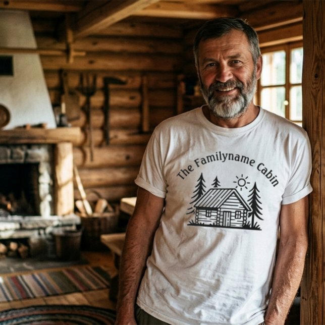 Personalised Hand-Drawn Log Cabin T-Shirt (Creator Uploaded)