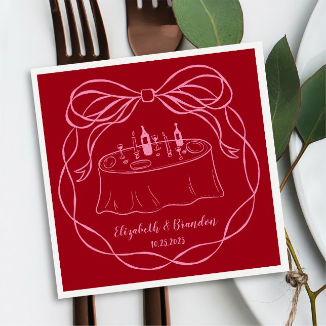 Personalised Hand Drawn Wedding Monogram Napkins (Creator Uploaded)