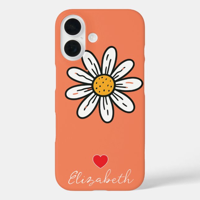 Personalised Hand Drown Cute Daisy Floral Custom  Case-Mate iPhone Case (Back)