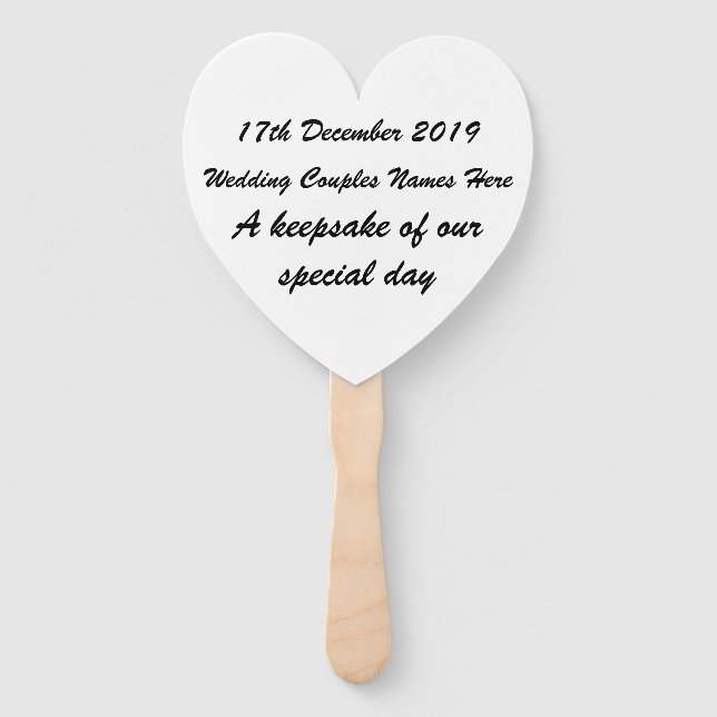 Personalised Hand Held Fan - Keepsake (Front)