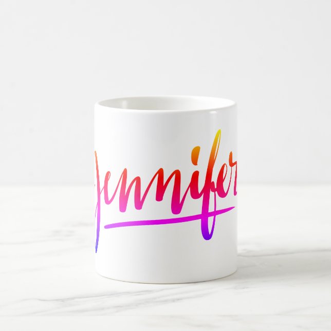 Personalised hand lettered name Jennifer Coffee Mug (Center)