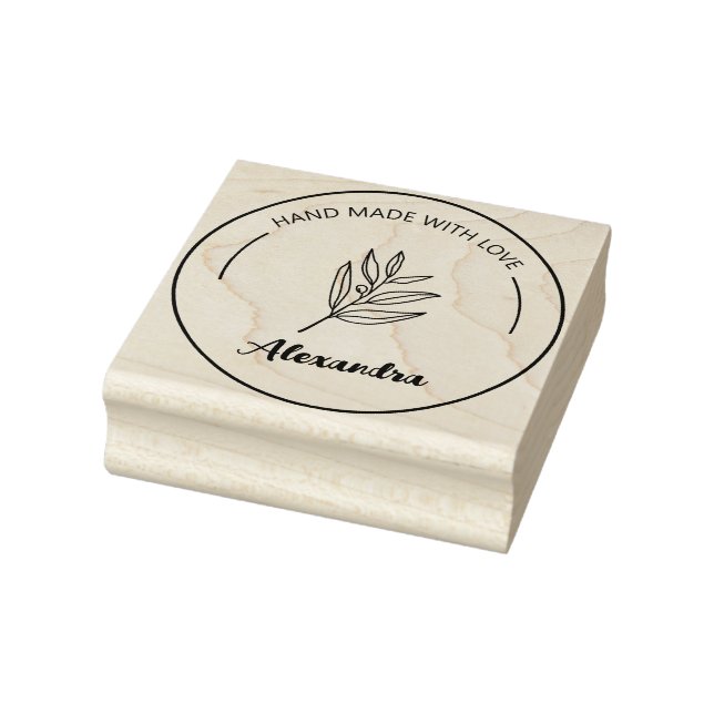 Personalised Hand Made With Love Rubber Stamp (Stamp)