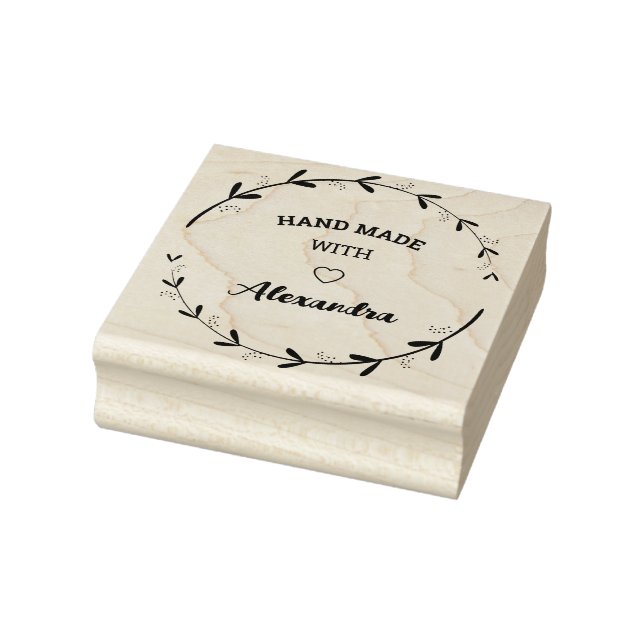 Personalised Hand Made With Love Rubber Stamp (Stamp)