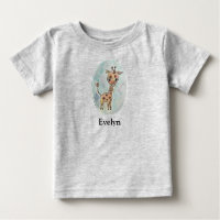 Personalised Hand Painted Watercolor Giraffe