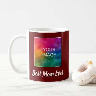 Personalised Hand Script Dark Red Best Mum Ever Coffee Mug