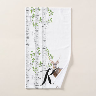Personalised Hand Towel Deer Doe Buck Woodland Hun