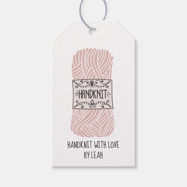 Personalised Handknit with Love Gift Tags (Front)