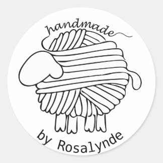 Personalised 'Handmade By' Yarn Sheep Sticker