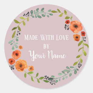 Personalised Handmade Flower Wreath Sticker